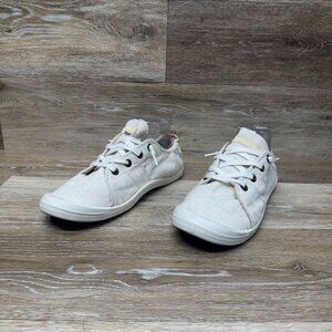 Tommy Bahama Cream Canvas Braided Back Accent Sneaker Women's Size 9.5